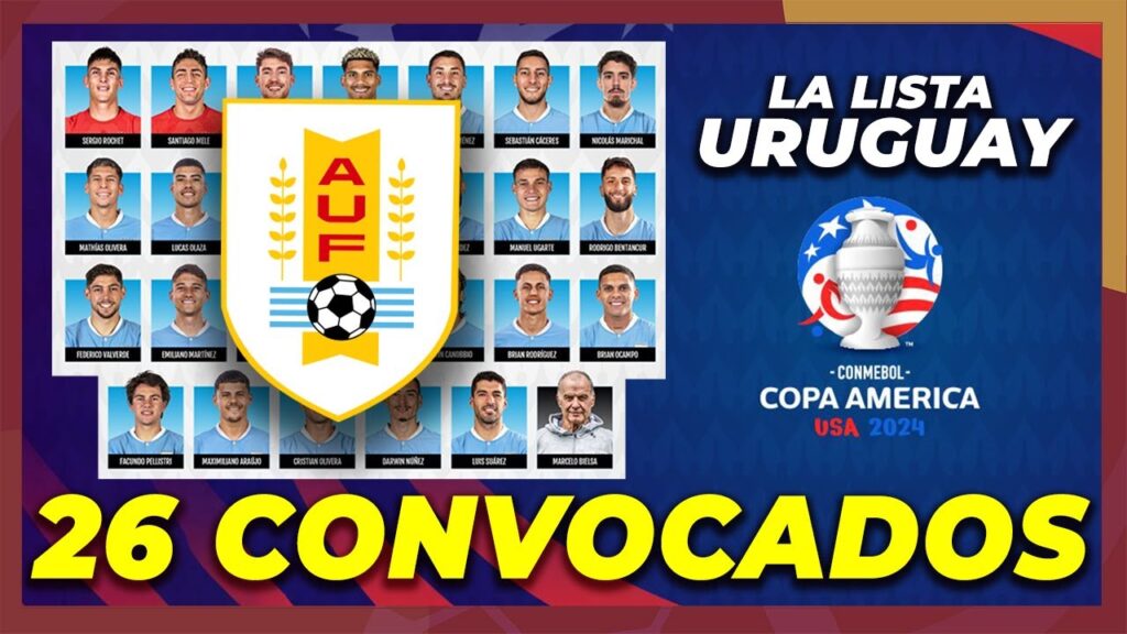 🇺🇾 LISTA DE 26 CONVOCADOS URUGUAY COPA AMÉRICA 2024 ¿Dónde juegan?