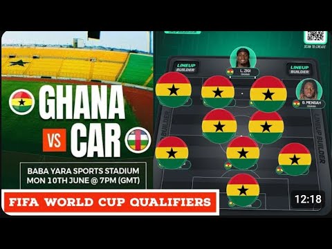 BLACK STARS STRONG STARTING XI: JORDAN, FATAWU ISSAHAKU, KUDUS TO START AGAINST CENTRAL AFRICA REP