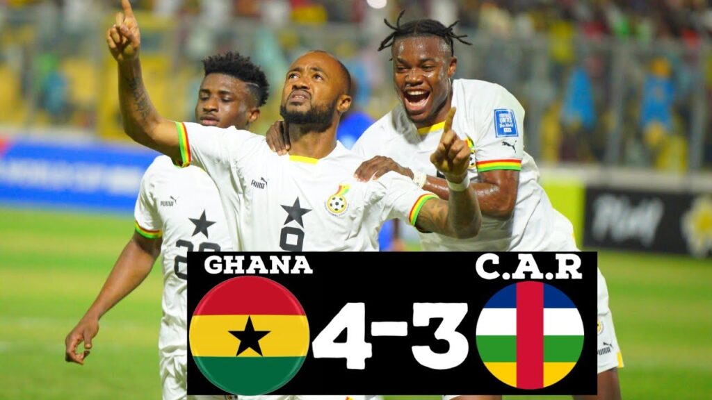 GHANA 4-3 C.A.R, All Goals & FULL Game Highlights, Jordan Ayew Hat-trick, 2026 World Cup Qualifiers