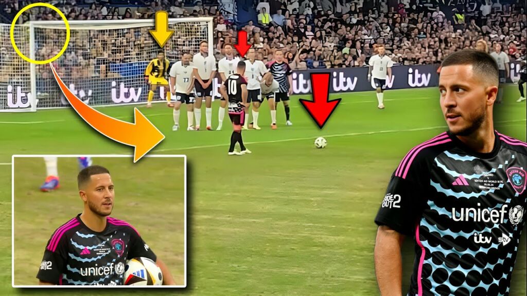 Watch Eden Harzad Masterclass freekick vs World XI 🔥 Great performance at Stamford Bridge🔥🔥