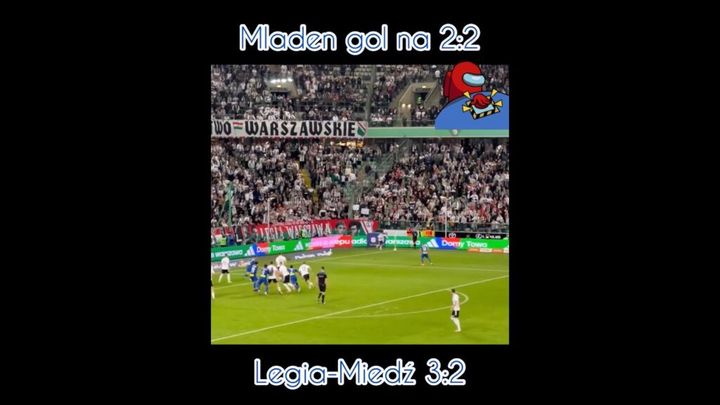 Mladenović gol LEGIA - Miedź Legnica 3:2 ale to Among us #shorts #football #legiawarszawa
