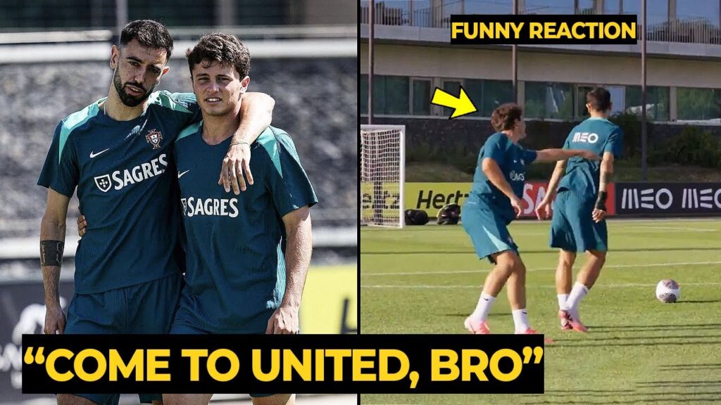 Bruno Fernandes teased Joao Neves during Portugal's training ahead EURO 2024 | Man Utd News