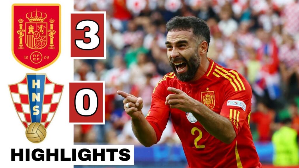 🔴Spain vs Croatia (3-0) HIGHLIGHTS: Morata, Fabian Ruiz, Dani Carvajal GOALS | EURO 2024