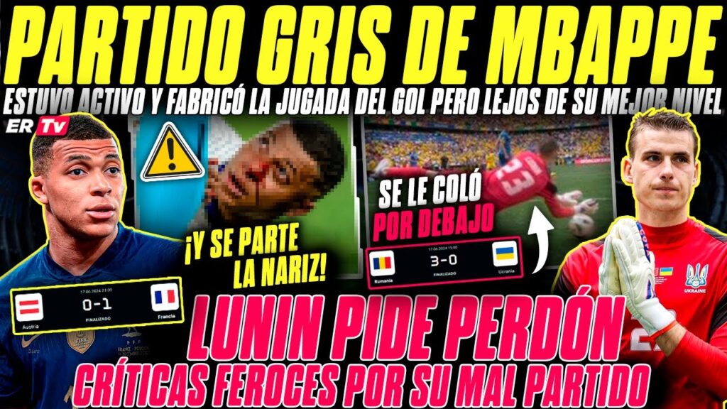 🚨 ¡QUÉ DOLOR! MBAPPE se PARTE la NARIZ en la VICTORIA de FRANCIA - LUNIN HACE su PEOR PARTIDO