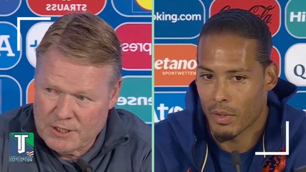 Ronald Koeman and Virgil Van Dijk ADDRESS the press AHEAD of Netherlands v Poland CLASH