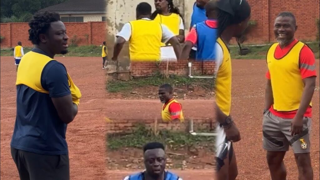 Laryea kinston, Muntari, Derek, Charles Taylor skills on a slippery ‘Sakora’ pitch on a rainy day Laryea kinston, Muntari, Derek, Charles Taylor skills on a slippery ‘Sakora’ pitch on a rainy day