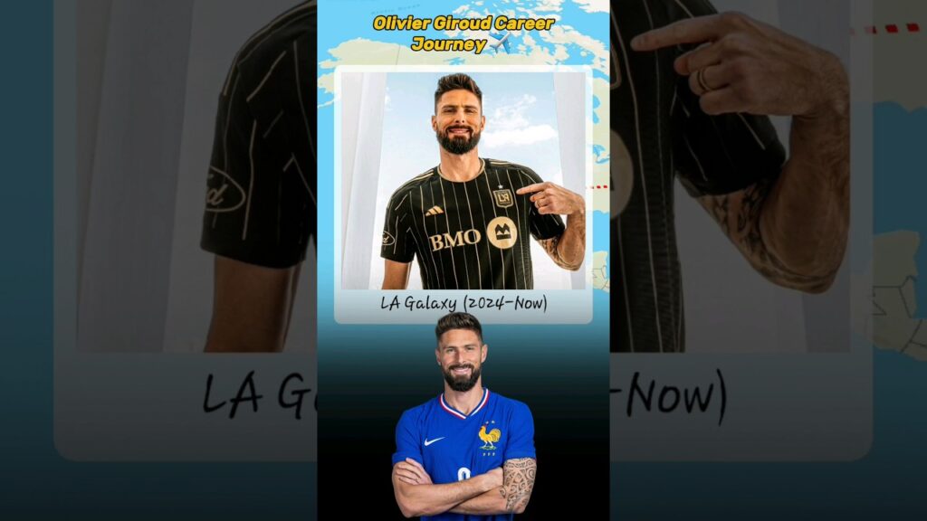 Olivier Giroud Career Journey ✈️ #lagalaxy #acmilan #chelsea #arsenal #montpellier #tours
