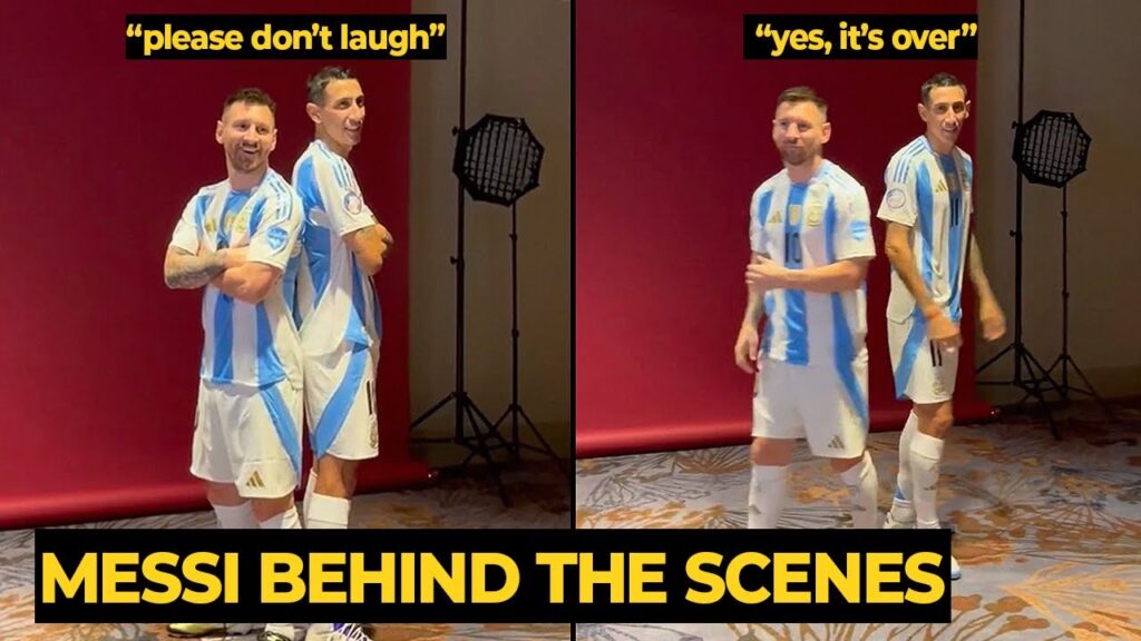 MESSI funny reaction behind-the-scenes Copa America photoshoot with Di Maria | Football News Today