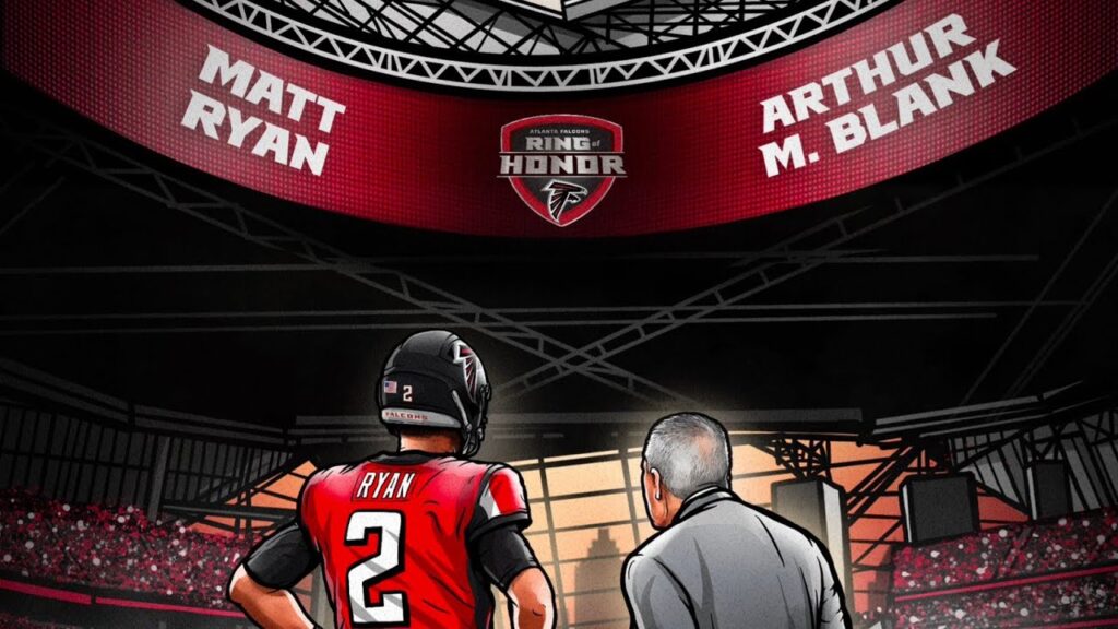 ATLANTA FALCONS FANS REACT TO MATT RYAN AND ARTHUR BLANK ENTERING THE RING OF HONOR