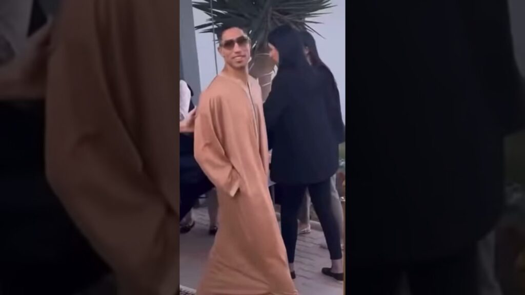 حكيمي باللباس التقليدي المغربي من حفل زفاف منير المحمدي 🦁#morocco #dimamaghrib #المغرب #qatar #فاس