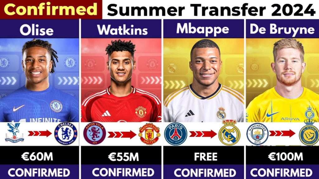 🚨100 CONFIRMED Summer Transfers 2024! 🤯🔥 FT. Mbappe, Watkins, De bruyne, Olise, Branthwaite, Ten Hag