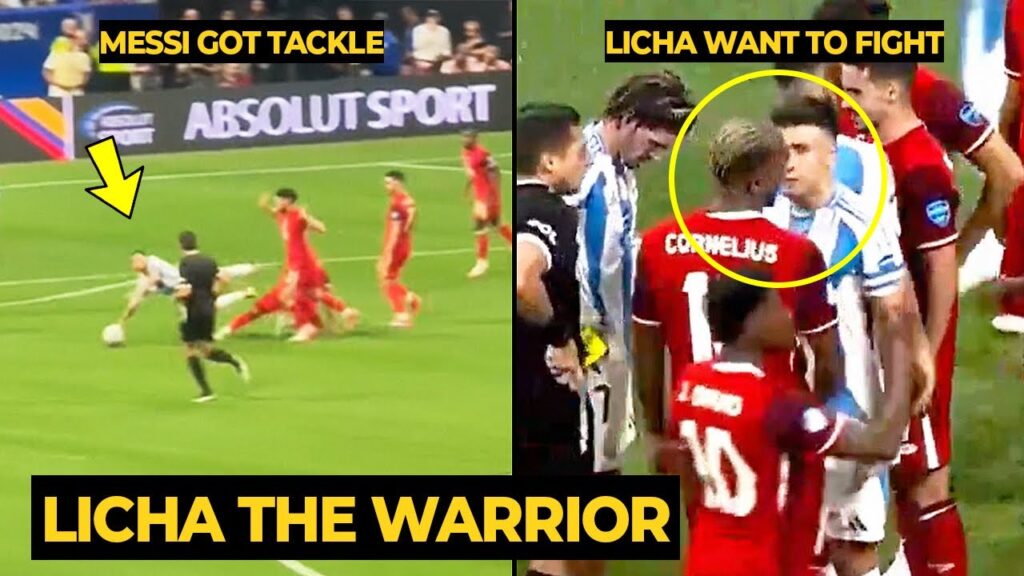 Lisandro Martinez protect MESSI from a FIGHT after got crazy tackle against Canada player