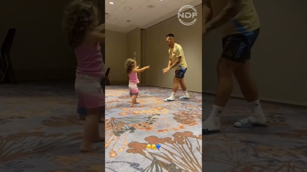 Lautaro Martinez recibió la visita de sus hijos en la concentración de la Copa América