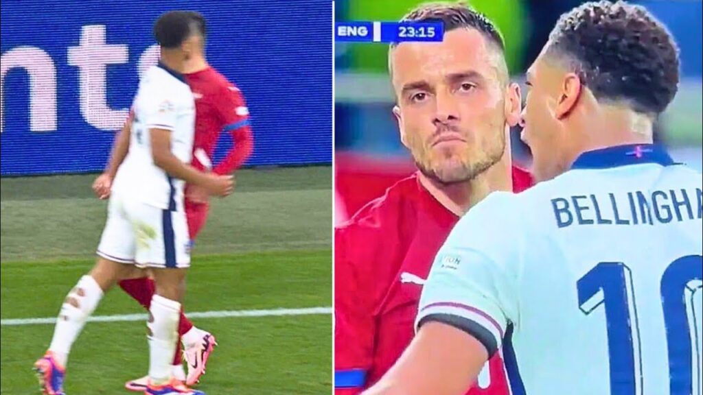 😡 Jude Bellingham Involved in Heated Fight with Serbia's Kostic 😳| Bellingham Standing Ovation