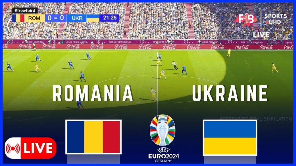 ROMANIA VS UKRAINE  LIVE | UEFA EURO 2024 | .SIMULATION & LIVE SCORE #uefa #euro2024