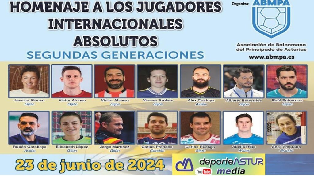 Homenaje a l@s internacionales de balonmano asturian@s nacidos desde 1976