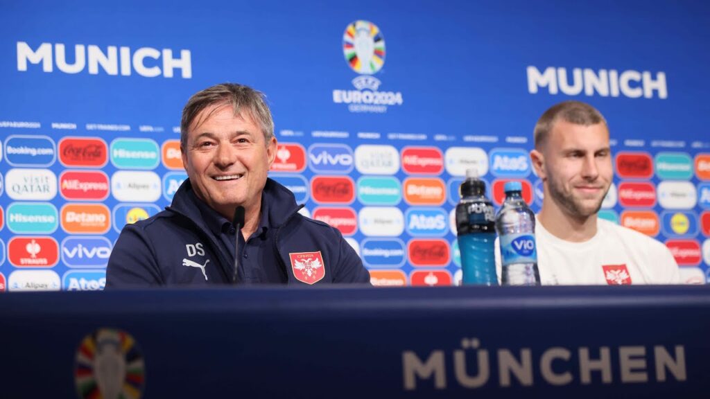 EURO 2024 | Selektor Dragan Stojković i Strahinja Pavlović pred Dansku (Minhen, 24. 6. 2024)