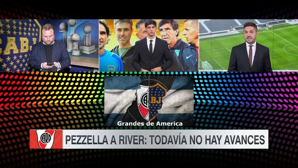 River No termina de avanzar por completo por Germán Pezzella, Y El jugador Mete presión para llegar.