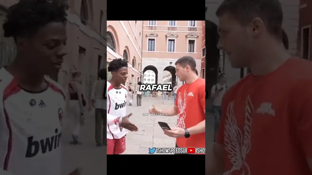 SPEED TRICKED PEOPLE IN ITALY BY SAYING HE IS RAFAEL LEÃO😭😅 WHAT? #football #speed #shorts