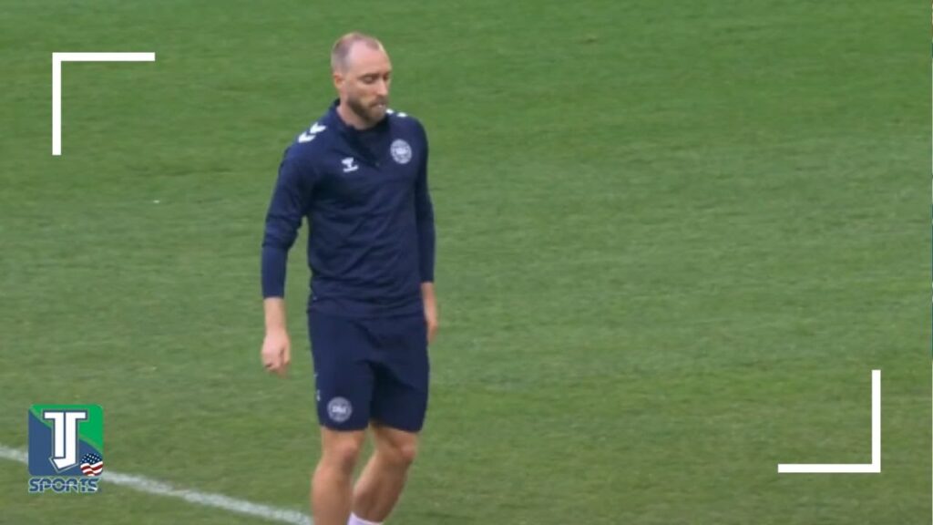 Christian Eriksen LEADS Denmark in PRACTICE ahead of their Group C ACTION against Serbia