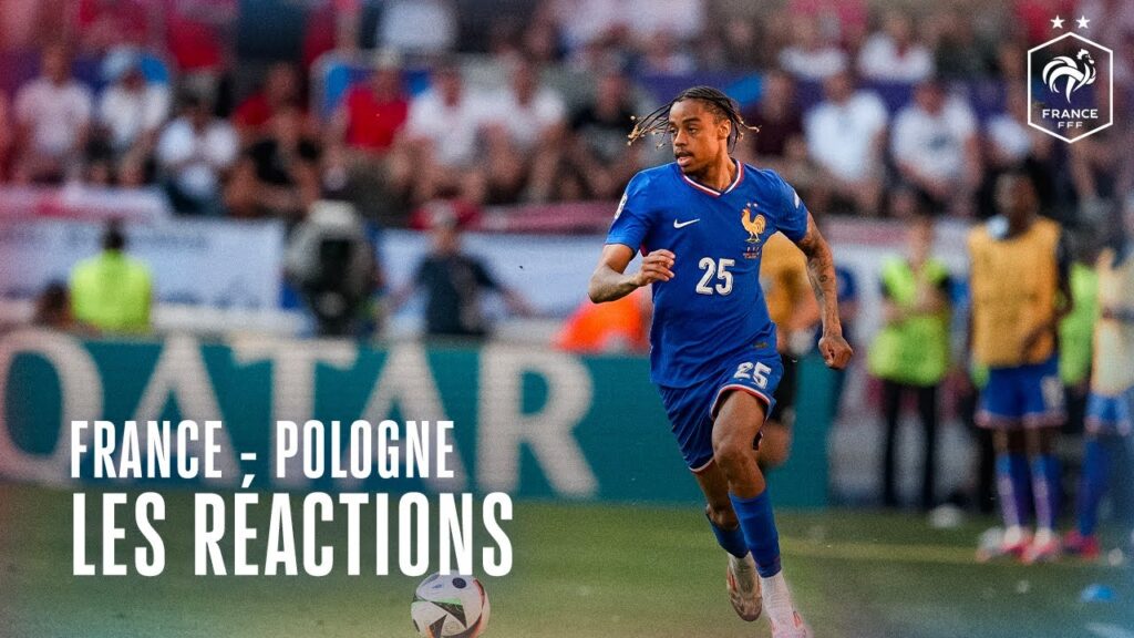 Didier Deschamps et Bradley Barcola après France - Pologne