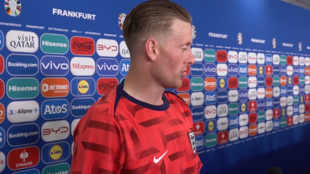 ENGLAND: Post-Match Interview: Jordan Pickford: Denmark 1-1 England: Euro 2024