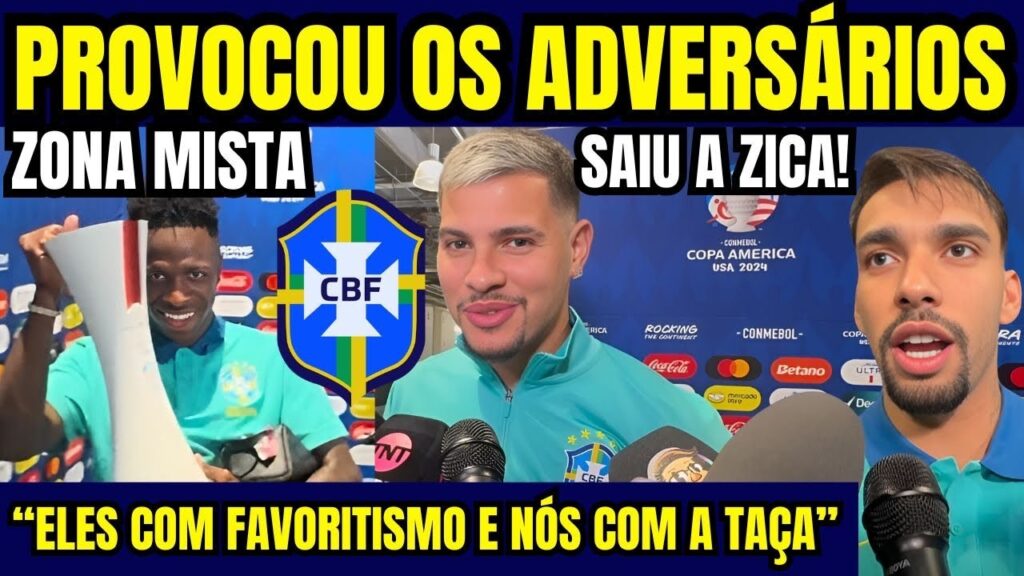 BRUNO GUIMARÃES PROVOCOU OS ADVERSÁRIOS NA ZONA MISTA! PÓS JOGO BRASIL 4 X 1 PARAGUAI! SE EMOCIONOU