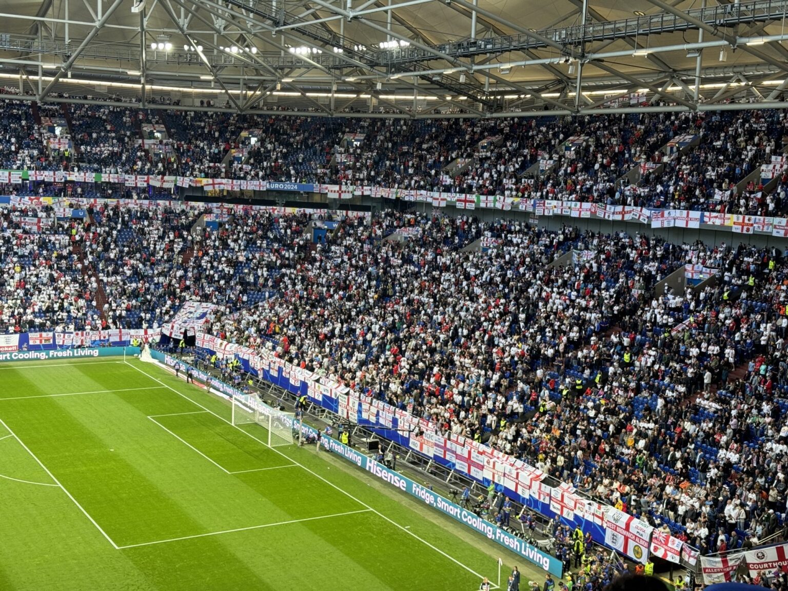 Championship/EFL supporters showing the flags for tonight's England game