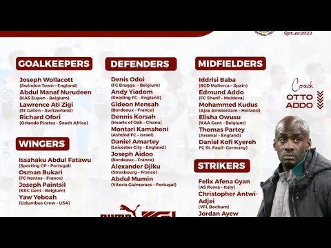 Official:  🇬🇭Ghana Squad for World Cup play-off against 🇳🇬Nigeria Finally! [VIDEO]