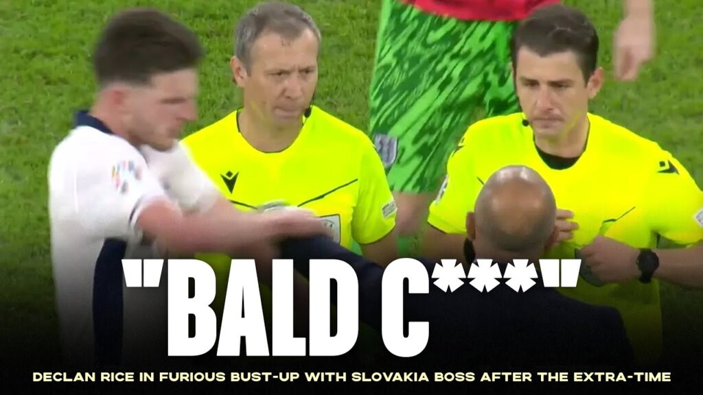 Declan Rice in furious bust-up with Slovakia coach!