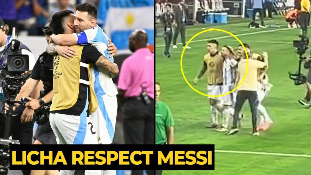 Lisandro Martinez COMFORTING MESSI after missed panenka penalty against Ecuador | Man Utd News
