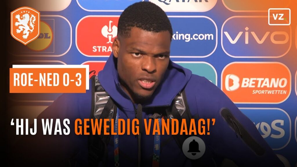 Dumfries lovend over teamgenoot na Roemenië - Nederland: 'Hij was geweldig!'