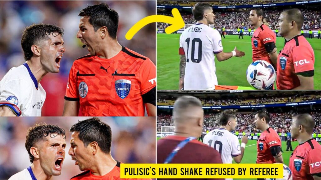 🤯 Christian Pulisic's hand shake REFUSED by Copa America referee Kevin Ortega | USMNT vs Uruguay