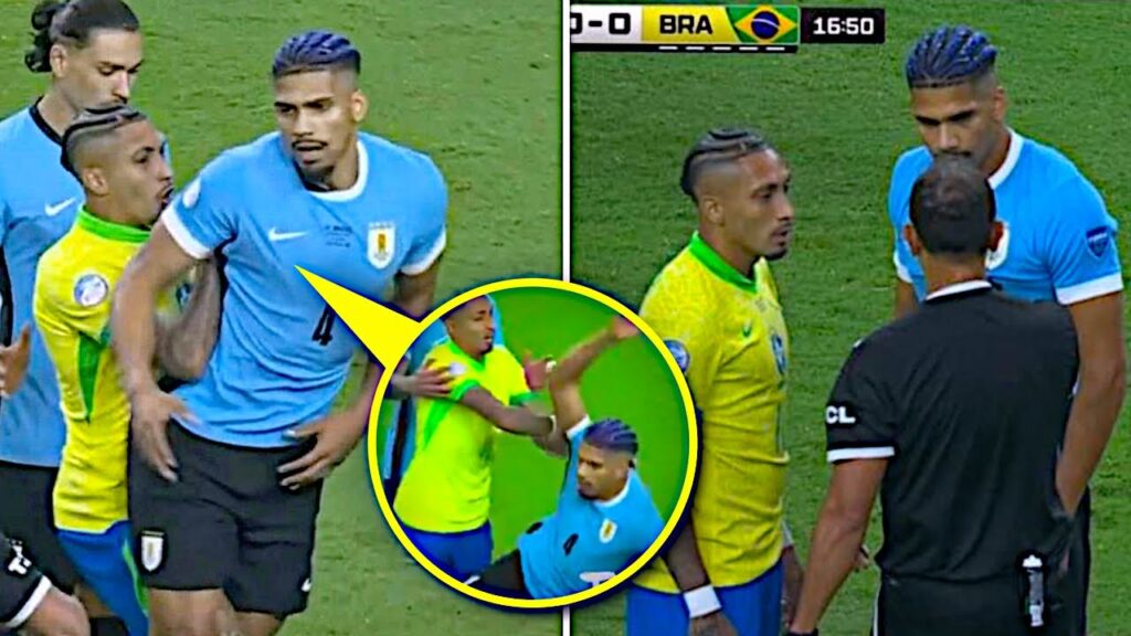 Araujo PUSHED Endrick To the GROUND, Raphinha Gets ANGRY AND BUMPS Araujo 😳