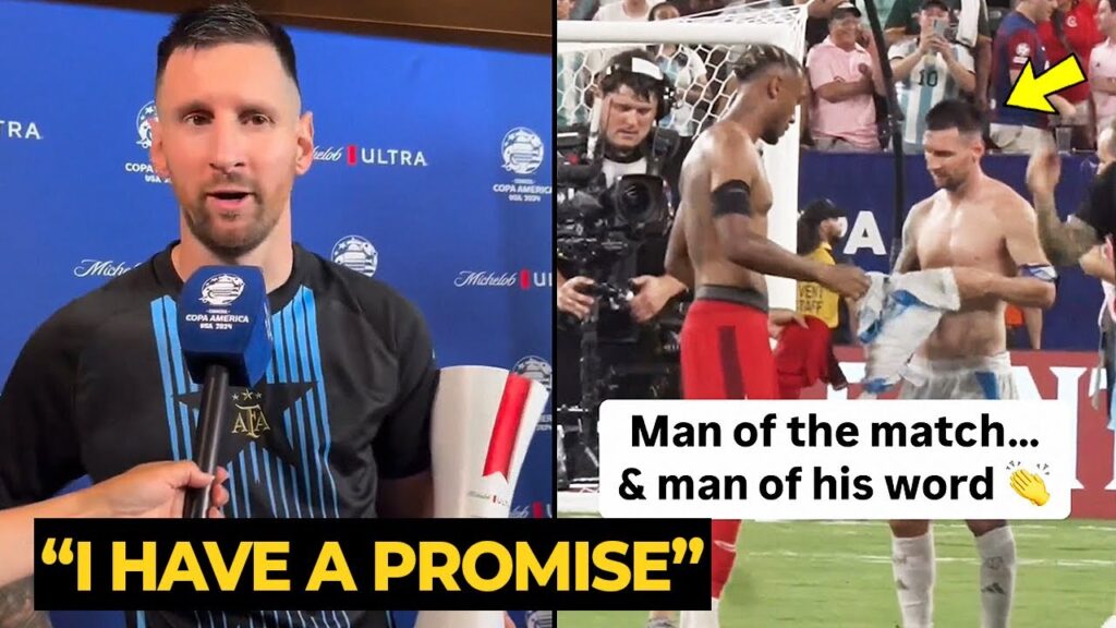 MESSI classy reaction fulfilled his promise to give Derek Cornelius his jersey after win vs Canada