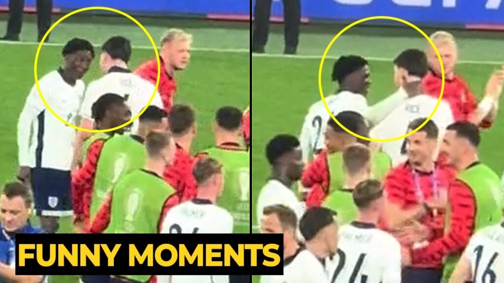 Kobbie Mainoo can't stop joking with Declan Rice after England win against Netherlands