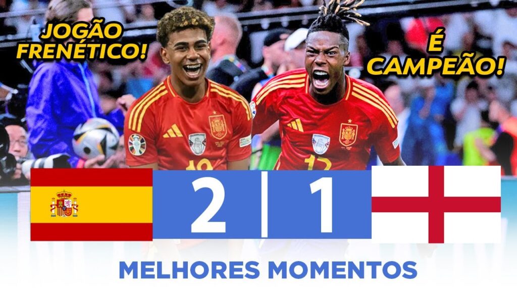 ESPANHA CAMPEÃ DA EURO 2024 - ESPANHA 2 X 1 INGLATERRA| MELHORES MOMENTOS HD EUROCOPA