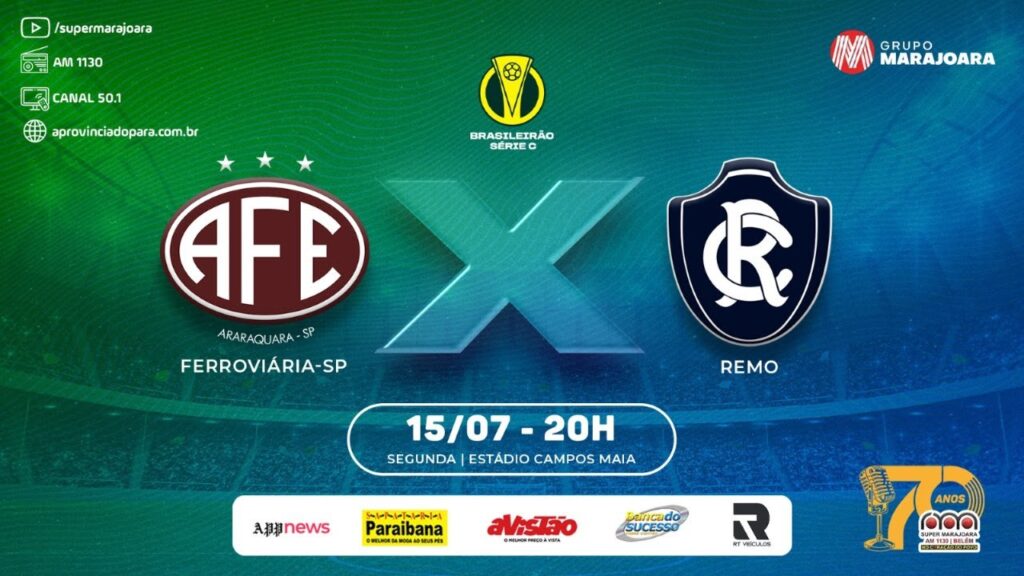 FERROVIÁRIA-SP X REMO ⚽ 15/07/24 | BRASILEIRÃO SÉRIE C 🔴 AO VIVO