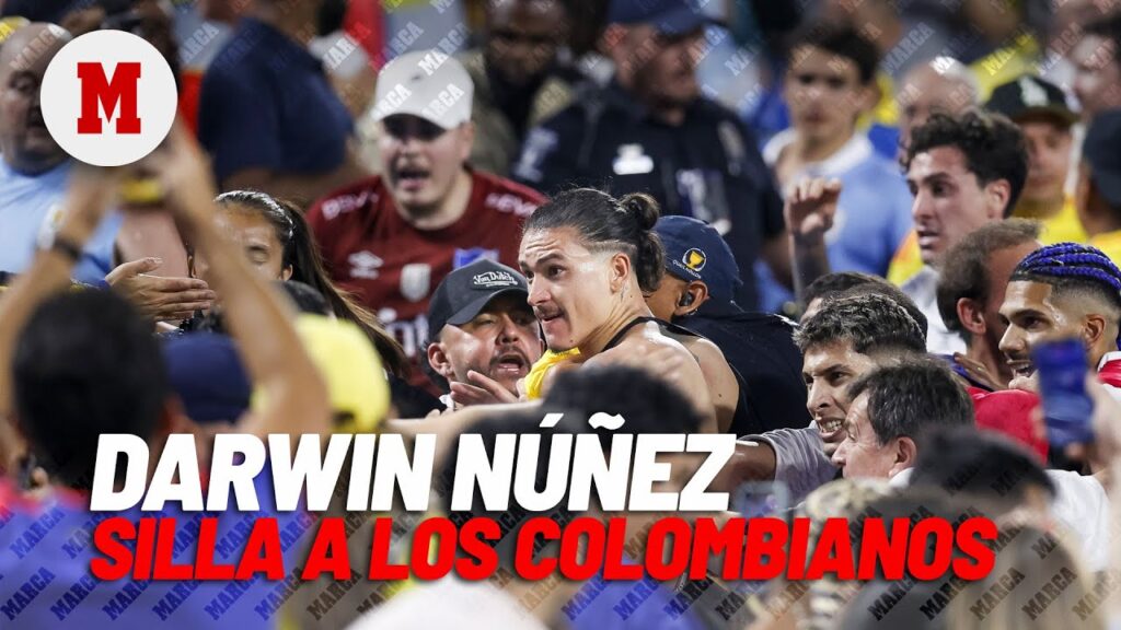 Darwin Núñez intentó lanzar una silla a aficionados colombianos I MARCA