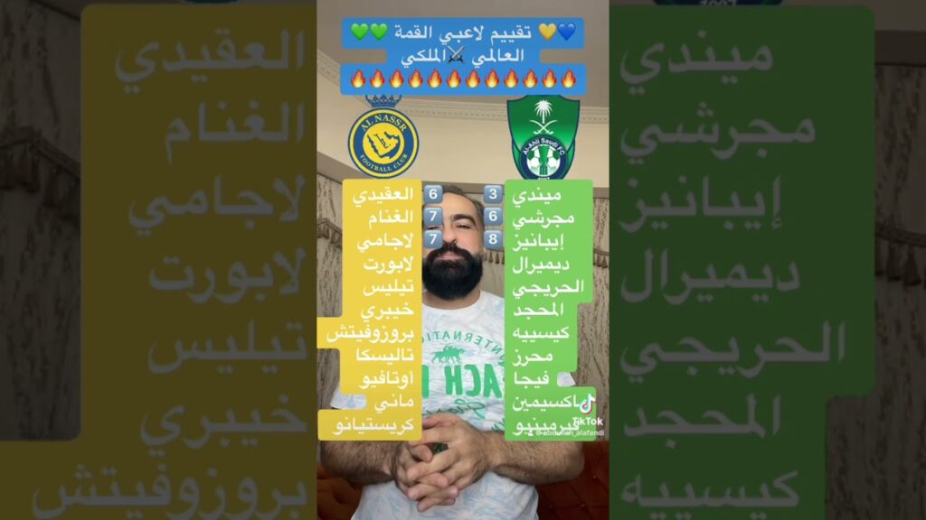 تقييم لاعبي القمة 🔥 النصر العالمي ⚔️ الاهلي الملكي 🥰