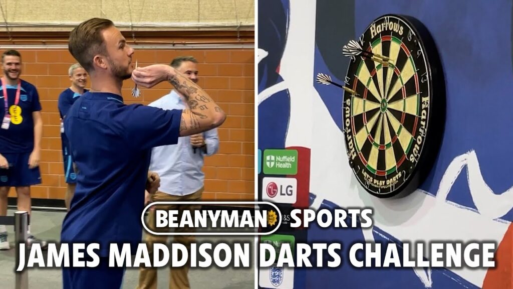 James Maddison takes on the darts challenge! | England v Media | Qatar 2022 World Cup
