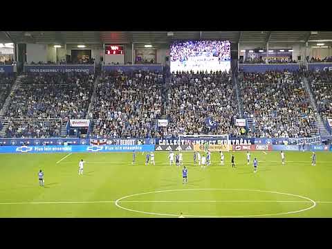 Samuel Piette of CF Montreal (Impact) has his header go just over the crossbar vs. Toronto FC 7/20