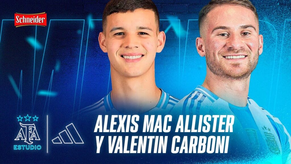 ALEXIS MAC ALLISTER y VALENTÍN CARBONI en AFA ESTUDIO ADIDAS | EN VIVO