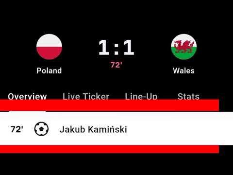 Jakub Kaminski Goal Vs Wales | Poland Vs Wales | 1-1 |