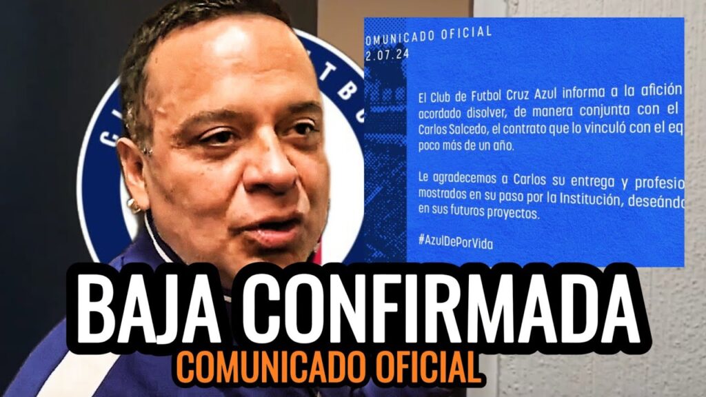 COMUNICADO OFICIAL de CRUZ AZUL. SE despide de este Crack de ÚLTIMO Momento
