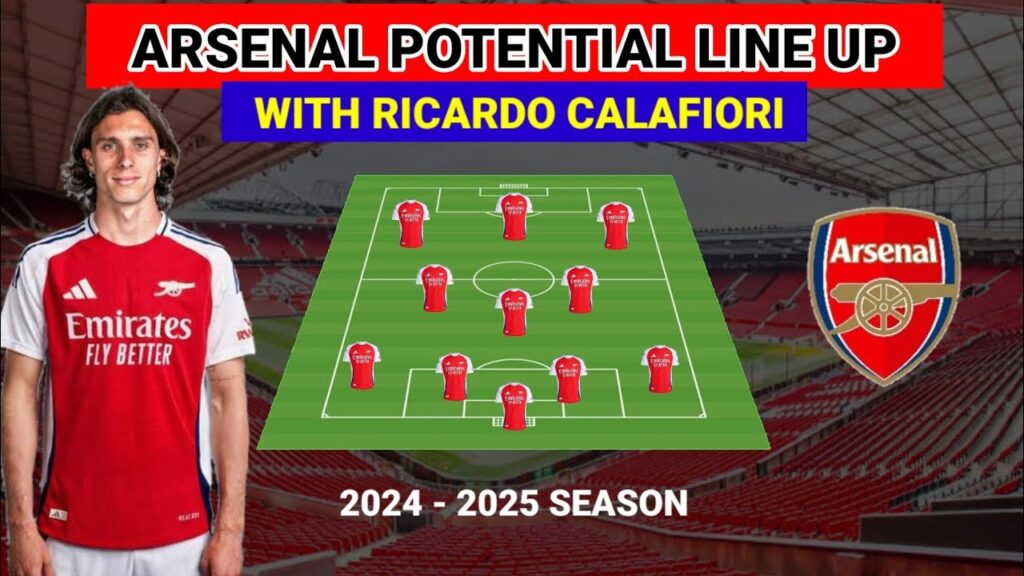 ARSENAL 2024/2025 POTENTIAL LINE UP WITH RUMOURS TRANSFERS RICARDO CALAFIORI UNDER MIKEL ARTETA