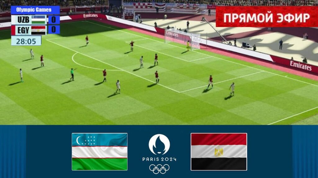 Узбекистан — Египет  ПРЯМОЙ ЭФИР | Мужской олимпийский турнир по футболу Париж 2024 | Матч сегодня!