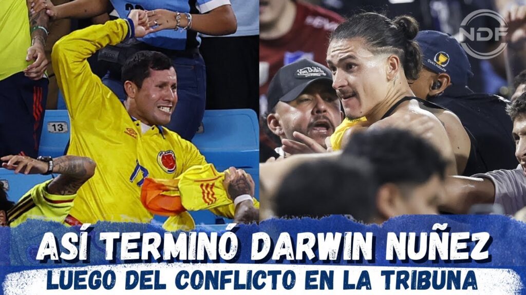 Así terminó Darwin Nuñez luego del conflicto con la hinchada de Colombia en la Copa America