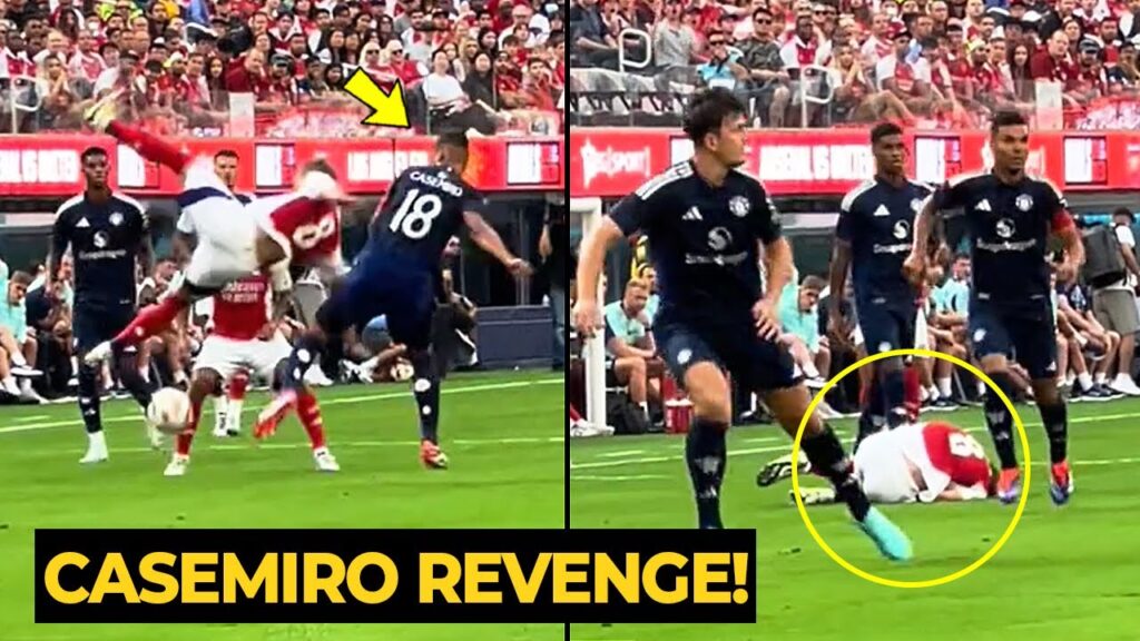 Casemiro revenge Arsenal player after several Arsenal tried to injured Leny Yoro and United players Casemiro revenge Arsenal player after several Arsenal tried to injured Leny Yoro and United players