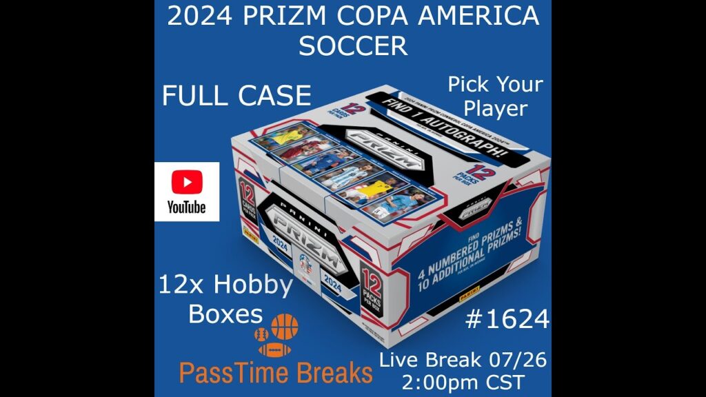 07/26 - 2024 PRIZM COPA AMERICA - 1x Case 12x Hobby Box PYP #1624 LIVE BREAK